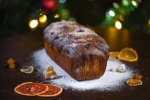 Traditional Romanian Sweet Bread with Turkish Delight and Candied Fruits