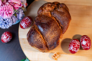 Traditional Romanian Sweet Bread with Salted Caramel Filling